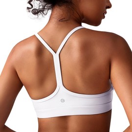 BAYDI Clouduxi Y-Back Sports Bra - Light Support Racerback Yoga Bra, A-C Cup, White
