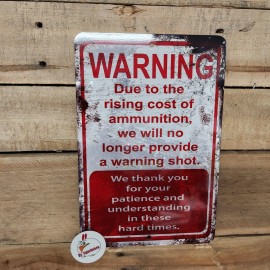 signchicken NO WARNING SHOT, NO TRESPASSING, SIGN 9 x 12", funny, warning sign, gift