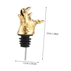 LABRIMP Rhino Head Wine Pourer and Stopper Creative Zinc Alloy Aerator for Parties Unique Golden Animal Design for Bars and Restaurants Pouring and Fresh Keeping
