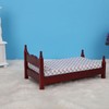 1:12 Doll House Mini Red Wooden Single Bed Furniture Accessory