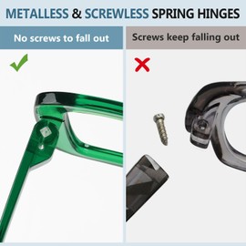 GUD Huge Butterfly Reading Glasses With Screwless Spring Hinge Metalless 6 Pack Oversized Readers for women +2.5