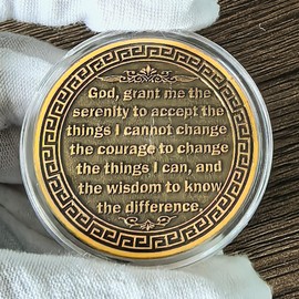 Phoenix Raising Sobriety Chip for Celebrating Recovery with Serenity Prayer AA Medallion (Pack of 10)