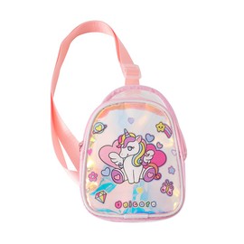 Hiflyer Kids Crossbody Bag Kids Sling Bags, Small PVC Sling Bag for Kids Travel Bag for Kids, Unicorn Sling Bag for Girls (Pink)