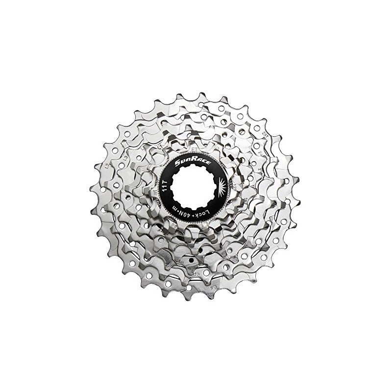 SunRace CSR91 9-Speed Nickel Plated Cassette with Alloy Lockring and