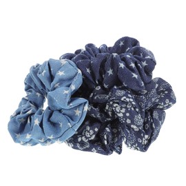VICASKY 4pcs Thick Hair Ties Denim Hair Scrunchies Stretchy Ponytail Holders for Women for Girls Girls Random Style