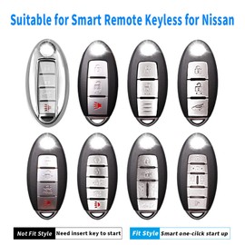 Creativity Suitable for Nissan Infiniti keys. The advanced TPU key box is compatible with Maxima Qashqai Pathfinder Sylphy QX60 Murano FX50 Sunny 3/4 / 5 buttons key (Red Key Case + Key Chain Set)