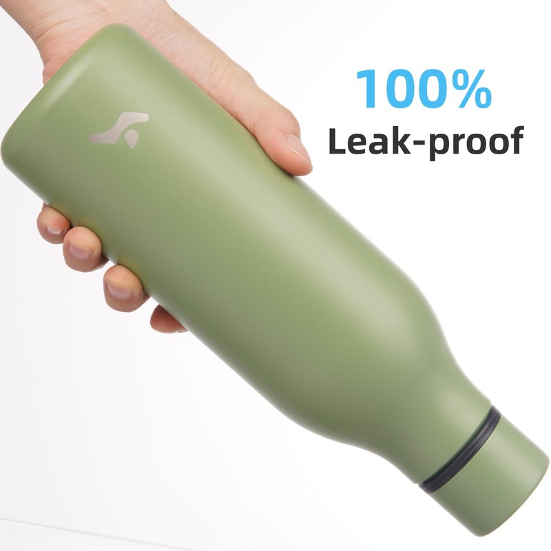 Insulated Water Bottle with Strap,18 oz Double Wall Stainless Steel