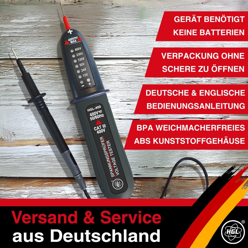 HGL -400 Voltage Tester Double Pole 400 V AC/DC with