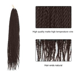 FDEETY Braids Extensions 60 cm Synthetic Hair for Braiding Extensions Box Braids Hair Extension Braid for Women Girls (Dark Brown)