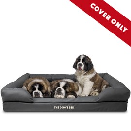 The Dog's Bed Replacement Outer Cover ONLY (Outer Cover ONLY - NO Bed, NO Waterproof Inner) for The Dog's Bed, Washable Oxford Fabric, XXL (Grey with Black Piping)