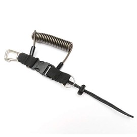 Namvo Heavy Duty Diving Lanyard Spring Coil Snorkelling Diving Underwater Camera Torch Light Anti-Lost Rope Line, black