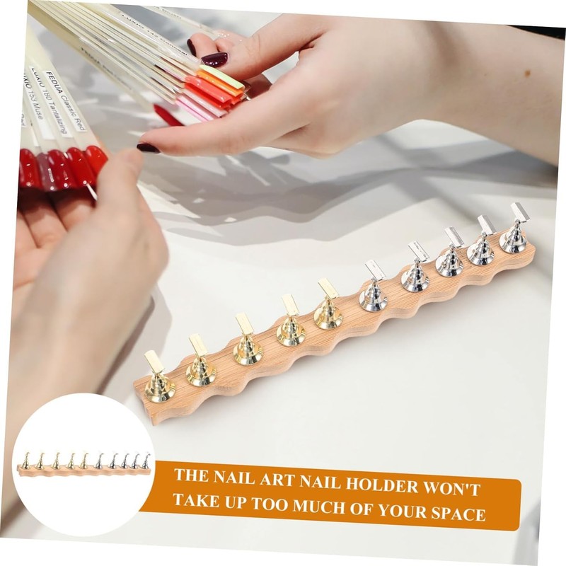Lyfengdeam Nail Art Holder, 1 Set Metal Nail Stand Practice