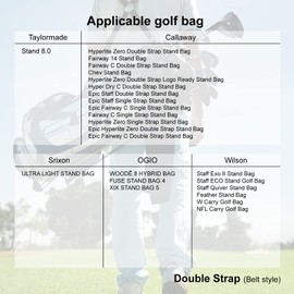 Big Teeth Golf Cart Bag Straps Replacement Shoulder Padded Comfortable Nylon Adjustable Universal All Black