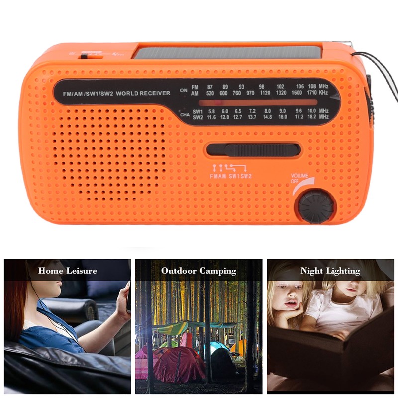 Hand Crank Radio AM FM SW1 SW2 Solar Emergency Weather
