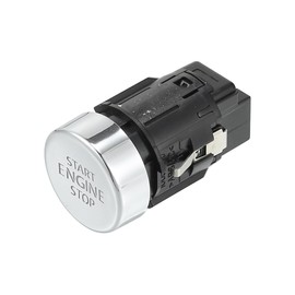 A ABSOPRO Push Button Starter Switch No.5ND959839 Engine Start Stop Switch Button for Volkswagen Tiguan 2008-2016 Silver Tone Black
