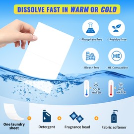 FIXSMITH Laundry Detergent Sheets - 100 Loads (50 Sheets) Fresh Linen Scent - Hypoallergenic, Laundry Detergent Strips Ultra-Concentrated Travel Detergent Sheets.Plastic-Free,Liquidless.