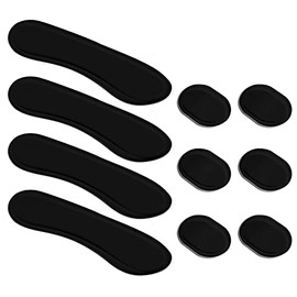 LUTER 10Pcs Drum Dampener Gel Pads, Soft Silicone Oval and Long Strip Drum Silencers Pads Set Moon Gels Damper Drum Dampening Pads Tone Control for Drums Head Cymbal (Black)