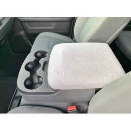 Car Console Covers Plus Made in USA Designed for Ram Classic and All Bucket Seat Models 2014-2026 Fleece Auto Armrest Center Console Cover Light Gray