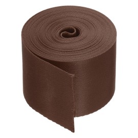 QUARKZMAN Flat Nylon Webbing 2 Inch 5 Yards Polypropylene Webbing Brown for Backpack, Luggage Rack, Outdoor Climbing, DIY Crafts