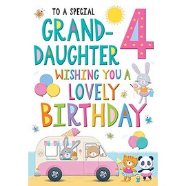 Juvenile Birthday Card Age 4 Granddaughter - 9 x 6 inches - Regal Publishing