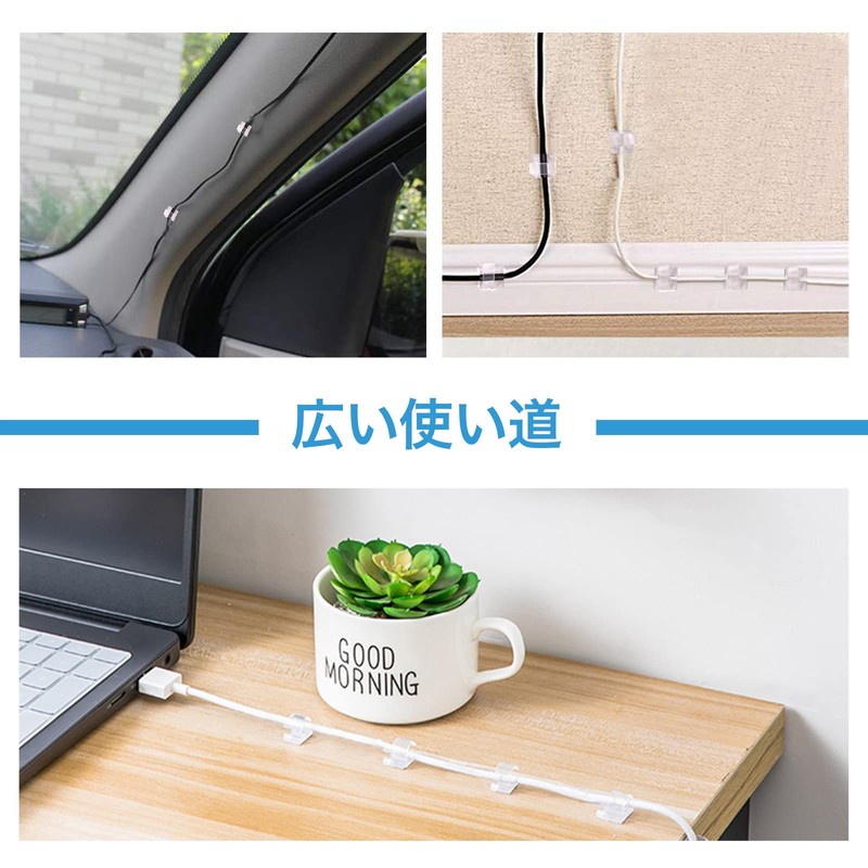 Lasocy Cable Clips, 50 Pack Transparent Cord Clips, Cable Holder,