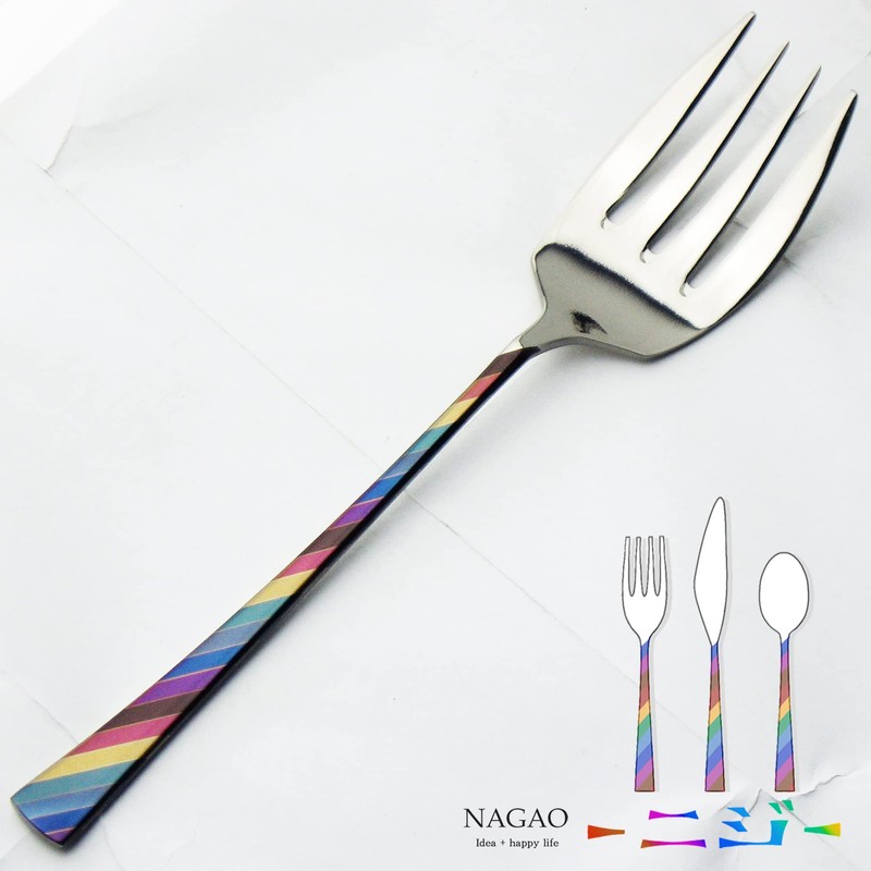 Nagao - Niji Service Fork, 8.3 inches (21.1 cm), 18-8