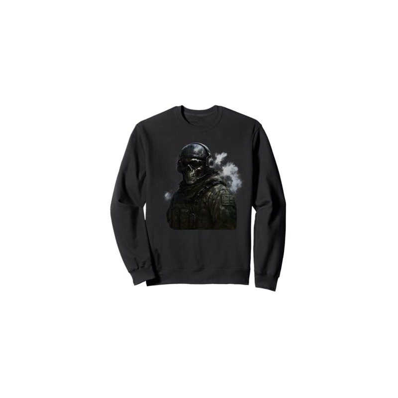 Cool Gaming Black Army Soldier Illustration Graphic Designs Sweatshirt