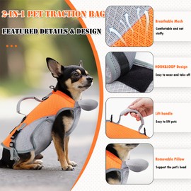 BAMY 2 in 1 Cat Shoulder Carrier, Outdoor Small Dog Harness and Leash, Cats Sling Carrier Bag, Breathable Pet Travel Carriers (S (Chest circuitference 9.8"-15"))