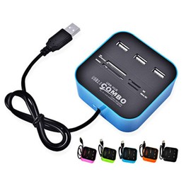 H31CS USB 2.0 Hub with 3 Ports & Card Reader - 4-in-1 SD/MicroSD/M2/MS PRO Duo - 3X USB 2.0 Female - Ideal for Laptop and PC
