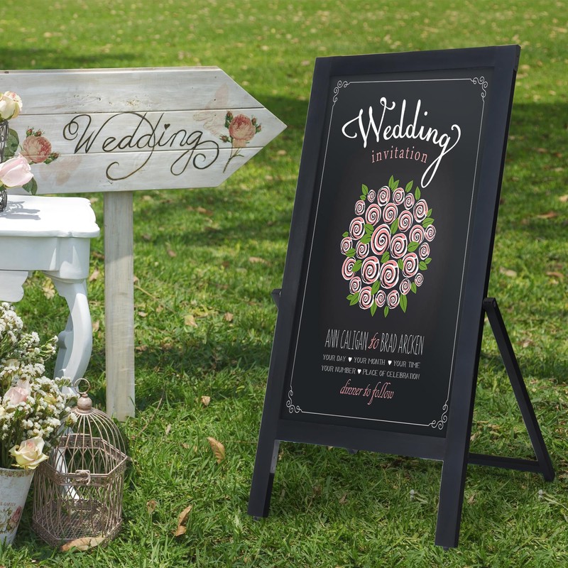 SELEAD Solid Wood Frame Chalkboard with Stand - 40" x