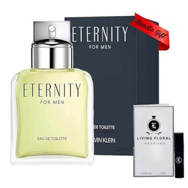 LIVING FLORAL Cologne for Men De Toilette Spray 3.4 oz Bundle with Travel size .07 oz Perfume