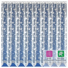Maple Textiles Meadow Leaves Patterned Design Net Curtain Sold Per Metre Cut to Width for Windows Patio Doors Caravans (42"(107cm) Drop)