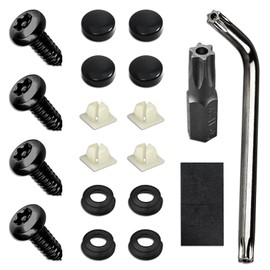 Tecledsn 4 Set Anti Theft License Plate Screws Kits, Rustproof Stainless Steel Car Plate Mounting Hardware, M6 (1/4") Tamper Proof Screws Universal for Front Rear Frame Holder Mounting (Black)