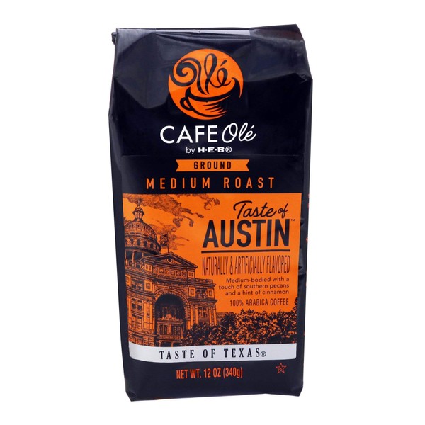 HEB Cafe Ole Taste Of Austin Ground Coffee (Pack of 2) (Pecans Cinnamon)12 oz (24 oz Total) - SET OF 3