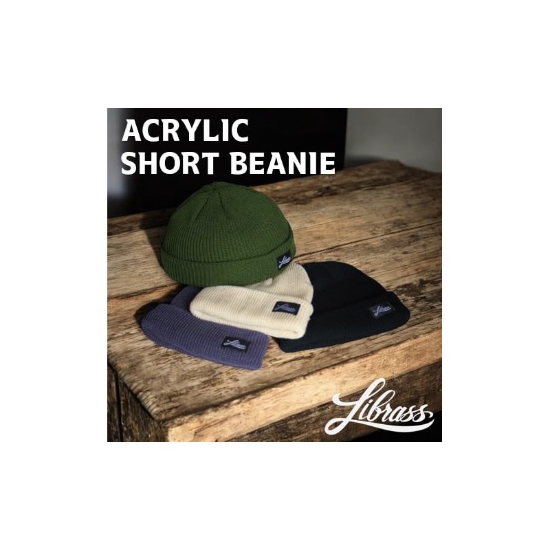 Librass Short Beanie, Watch Cap, Knit Hat, Shallow, Cold Protection,