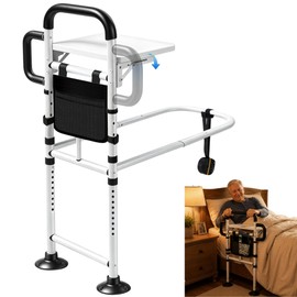 AMOVO Bed Rails for Elderly Adults, Bed Assist Rail, Foldable Table, 600 lb