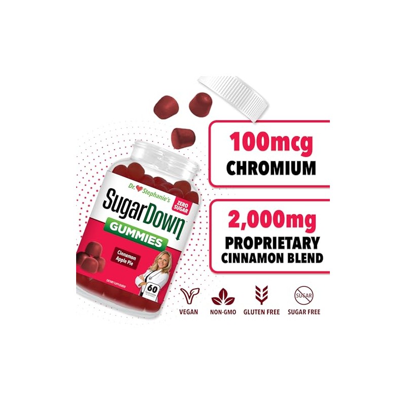 Pharmaganics Dr. Stephanie’s SugarDown Gummies – Ceylon & Cassia Cinnamon