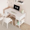 Lufeiya White Small Desk with Drawers - 40 Inch Computer