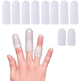 Mcvcoyh ジェル 指サポーター (10個入)り 手指保護キャップ 指関節サポーター 親指 ヘバーデン結節サポーター 指関節まもりん バネ指に 指先シリコン ゲル スポーツ