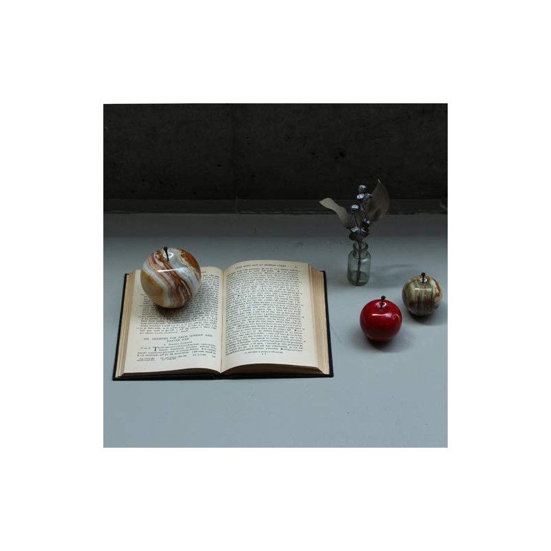Marble Apple Large Marble Apple Large Stripe Interior Marble Paperweight