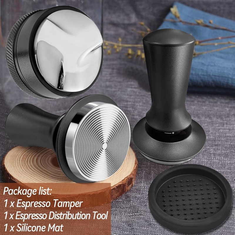 58mm Espresso Accessories Kit, DRAWLIV Espresso Tamper & Coffee Distributor