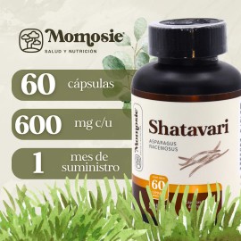 Shatavari 1000 Mg 60 Capsulas | Adaptógeno | Ingredientes Naturales | Equilibrio para mujeres | Momosie