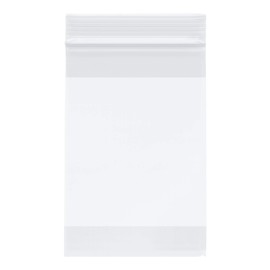 Plymor Heavy Duty Plastic Reclosable Zipper Bags w/White Block, 4 Mil, 4" x 6" (Case of 2000)