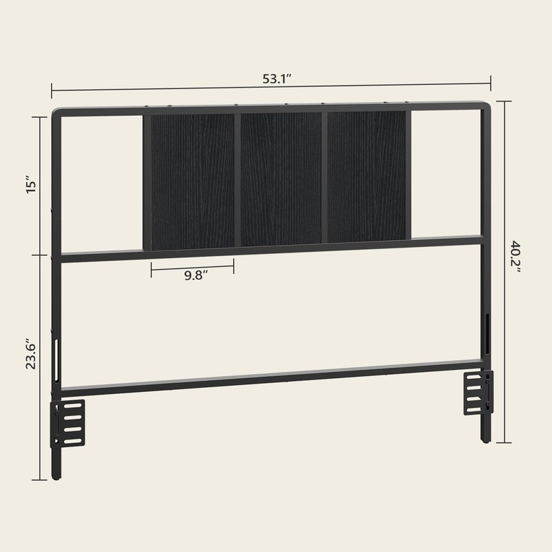 MAHANCRIS Full Size Headboard Only, Metal Headboard with Adapters, Minimalist