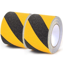 HAUSEIGN Non-Slip Tape, 2 Rolls 5 m x 10 cm Thick Non-Slip Strips, Black, Waterproof Safety Tape, Non-Slip for Stairs, Ladders and Slippery Floors Indoor and Outdoor Use