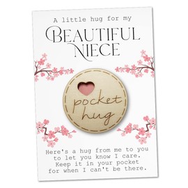 Maise & Rose Pocket Hug Niece Token | Gift For Niece | Thinking Of You | Miss You | Pocket Hug From Auntie | Cheer Up Gift | Letterbox Gift | Niece Birthday | TKN