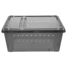 Housoutil Clear Reptile Feeding Box Snake Breeding Box Pet Terrarium Habitat Cage Portable Turtle Transport Container for Bearded Dragon Lizard Spider Gecko
