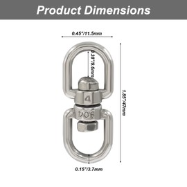 Rierdge 6 Pack Stainless Steel M4 Swivel Hook, Double Ended Hanging Rotating Hook with Box for Hanging Plants Bird Feeder
