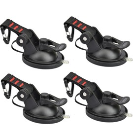 Suction Cup Hooks Set of 4 Multifunctional Suction Cups with Hooks up to 10 kg Suction Hooks Extra Strong with Dust Cover Suction Cup Camping for Motorhome Camping Car Awning Balcony