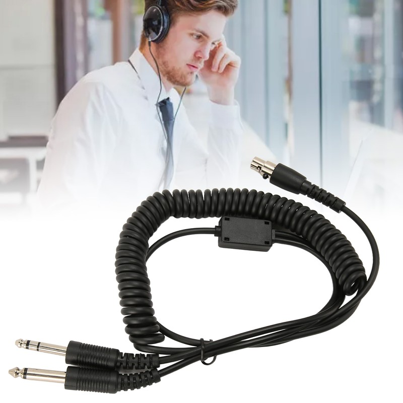 Mini XLR 5 Pin Plug to GA Dual Plugs Headset